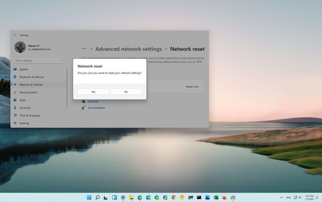 Windows 11 Ağ ayarlarını sıfırlama