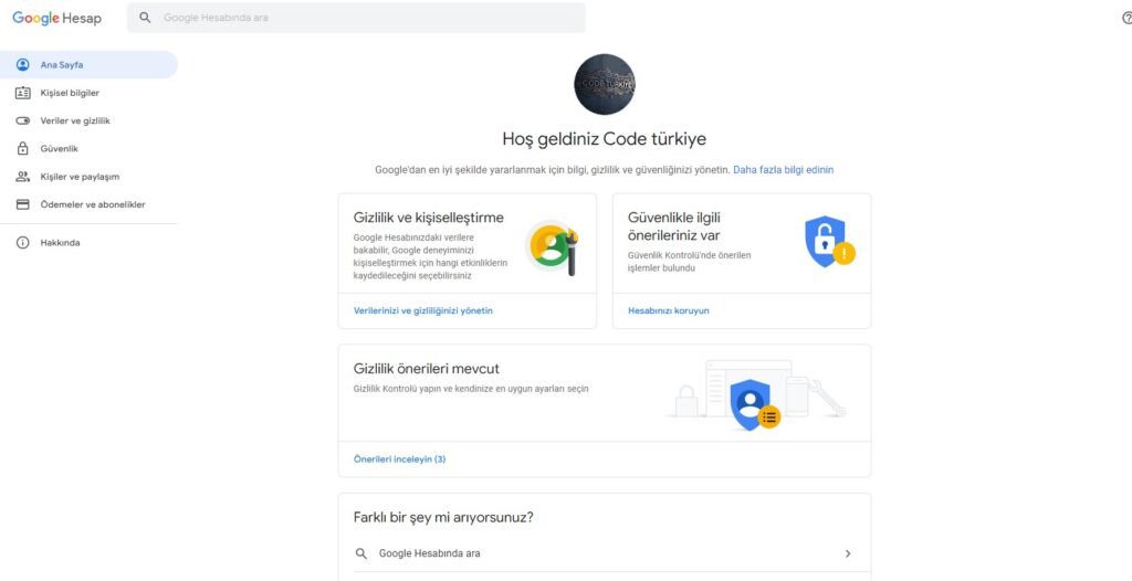 Google hesabından cihaz kaldırma