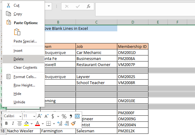 Excel'de Boş Satırlar Nasıl Silinir?