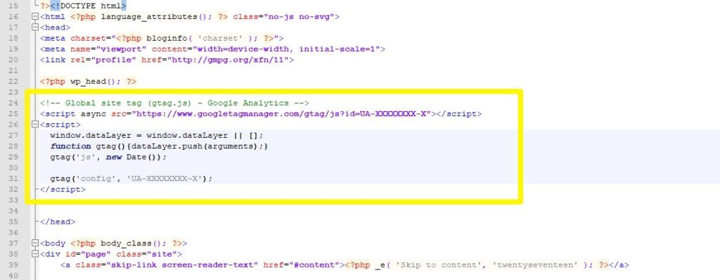 başlık dosyasında el ile wordpress'e google analytics nasıl eklenir