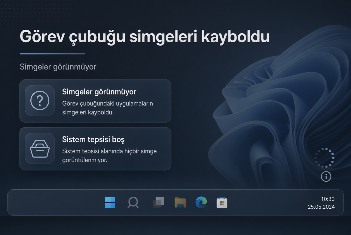 Windows 11 görev çubuğu simgeleri kayboldu veya görünmüyor