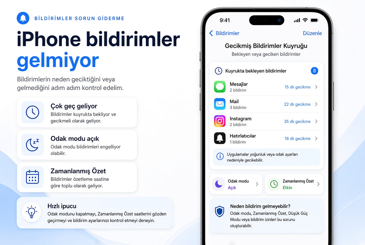 iphone bildirimler gelmiyor veya çok geç geliyor