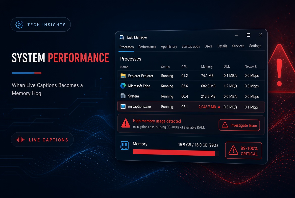 mscaptions.exe %100 ram sorunu nasıl çözülür