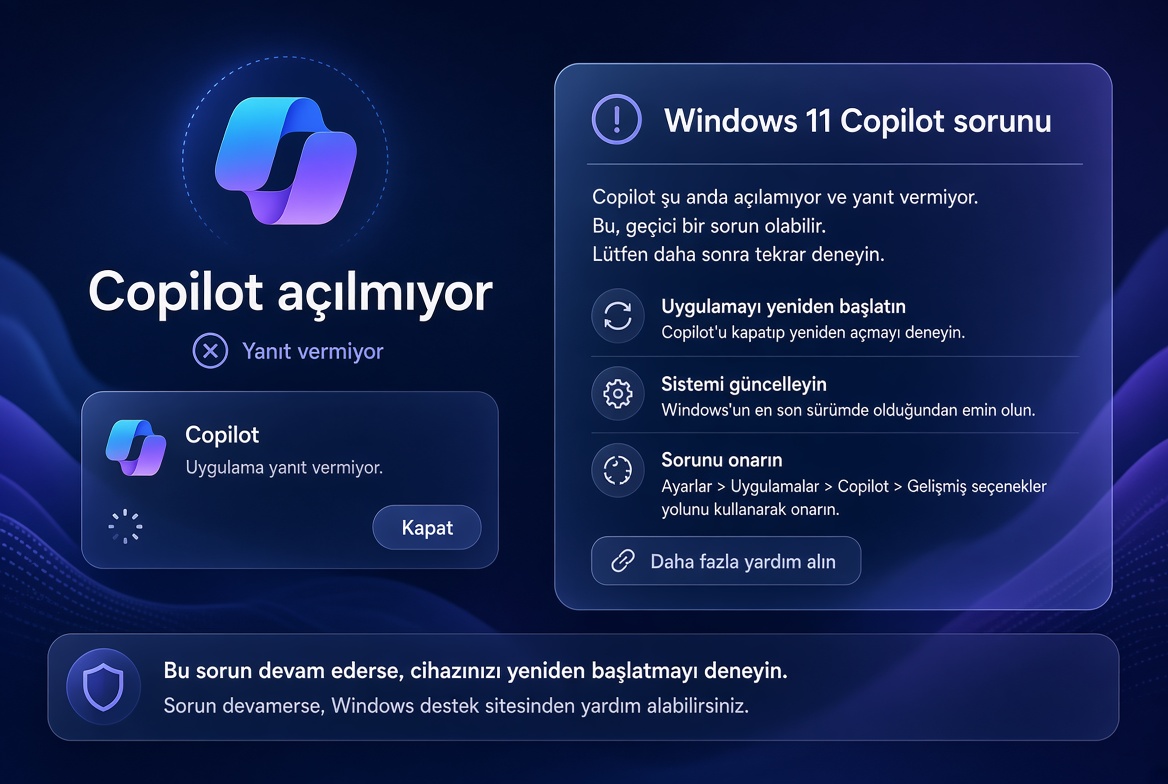 windows 11 copilot açılmıyor veya yanıt vermiyor