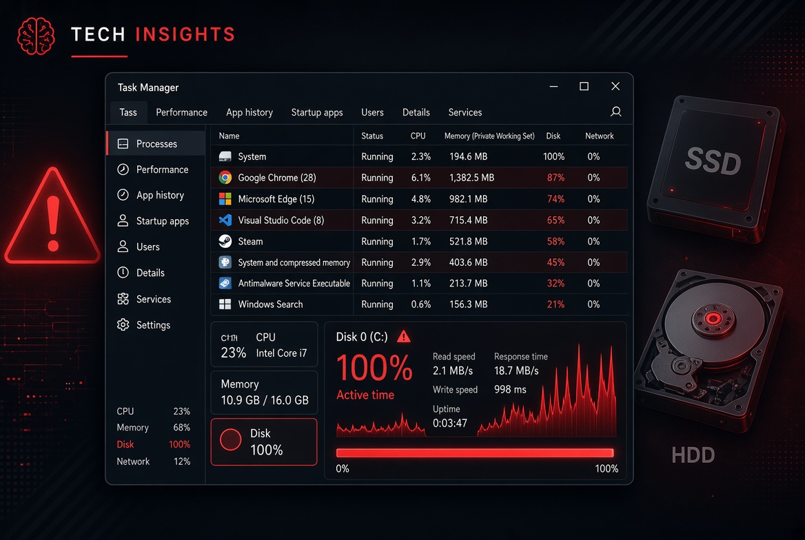 windows disk kullanımı %100 ne yapmalı